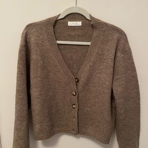 Oak + Fort Oatmeal Cropped Cardigan